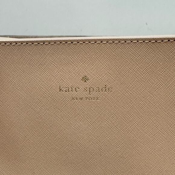 Kate Spade Lida Scotts Place Cream/Taupe Red Interior Leather Tote - Picture 2 of 12